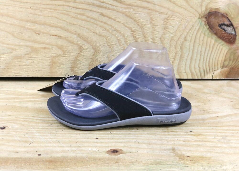 New Spenco Mens 10B Flip Flops Black Yumi Orthotic Womens 12B Slides